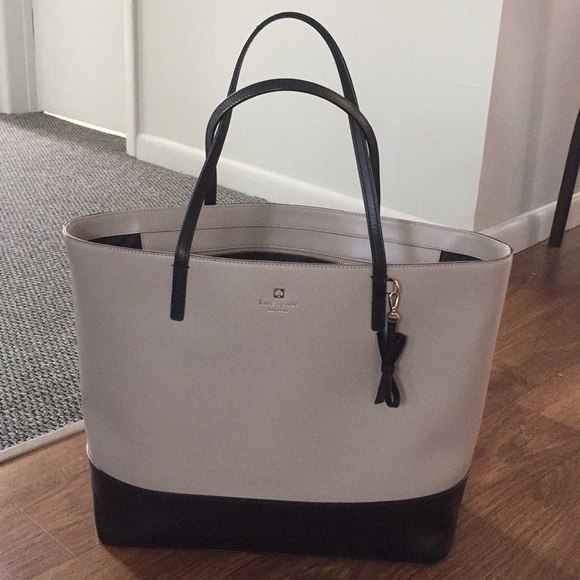 kate spade Handbags - Taupe and black Kate Spade tote.